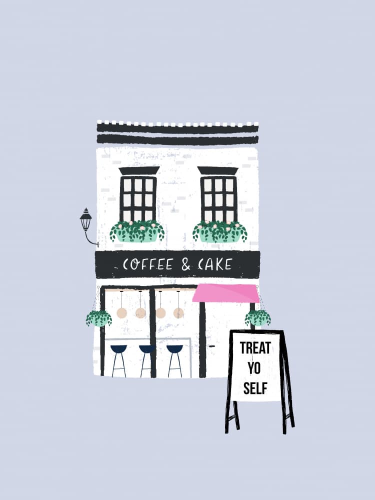 Treat Yourself Cafe by Aislinn Simmonds — canvas wall art