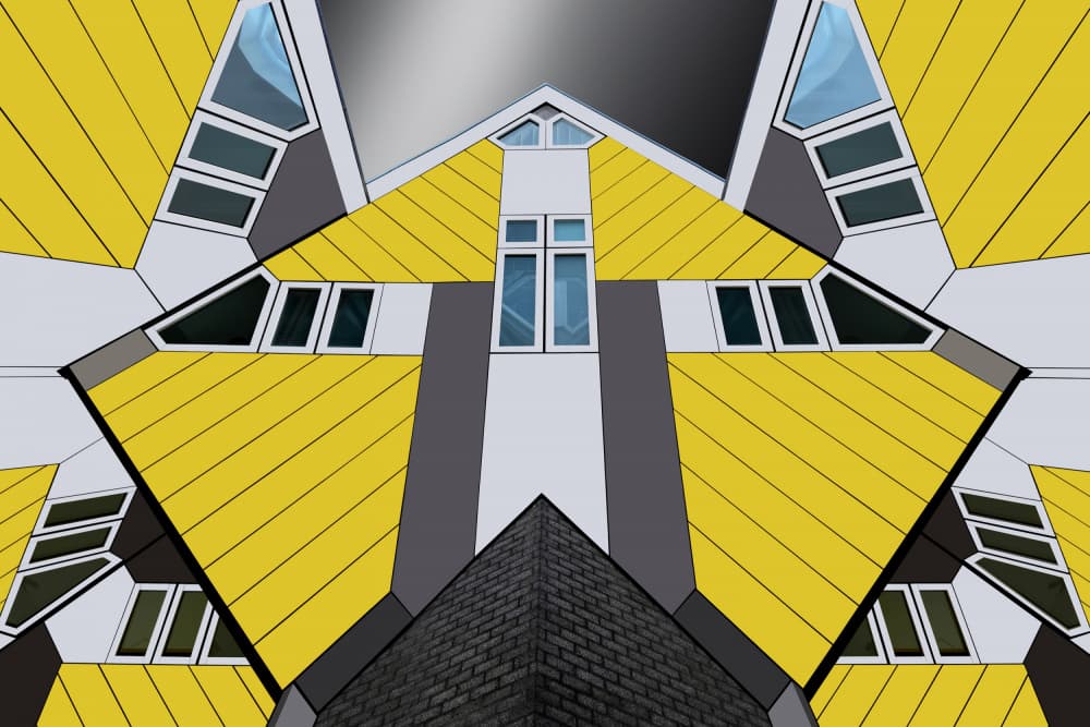 Yellow Cube Houses by Jorge Pimenta — canvas wall art