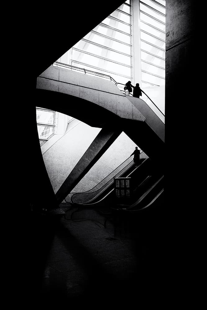Modern Escalator Silhouettes by Massimo Della Latta — canvas wall art