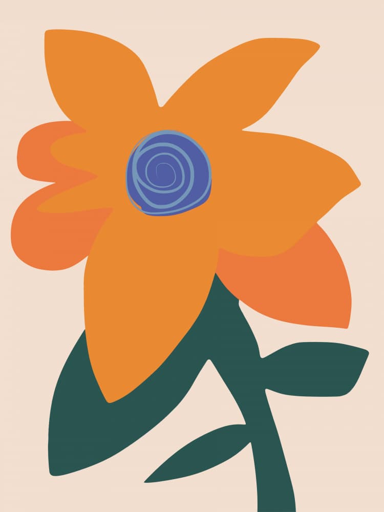 Modern Orange Bloom by Little Dean — canvas wall art