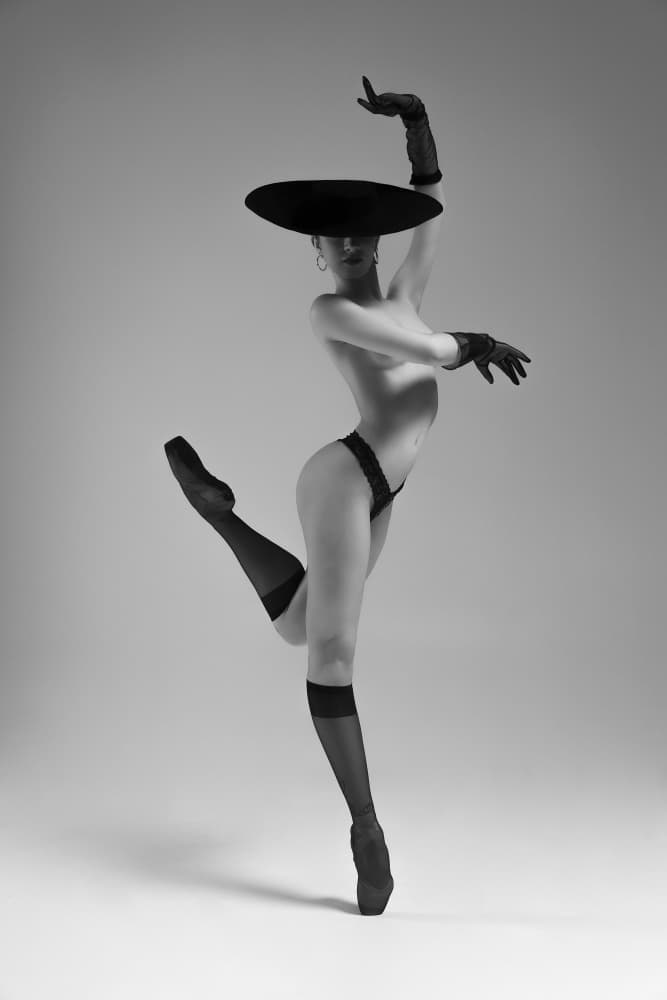 Elegant Monochrome Ballerina by Alexandr — canvas wall art