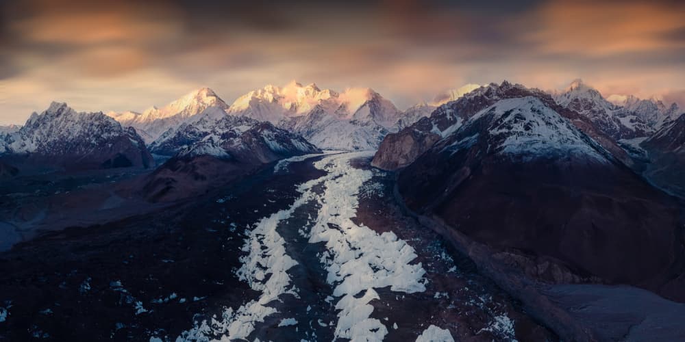 Majestic Mountain Glacier by qiye — canvas wall art