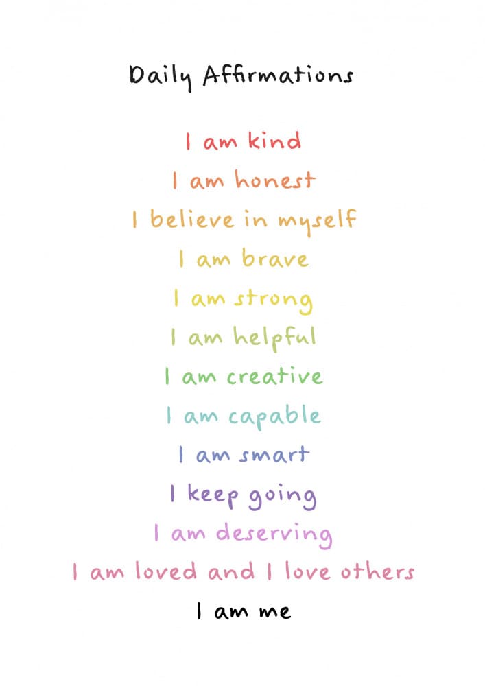 Daily Rainbow Affirmations by Sarah Manovski — canvas wall art