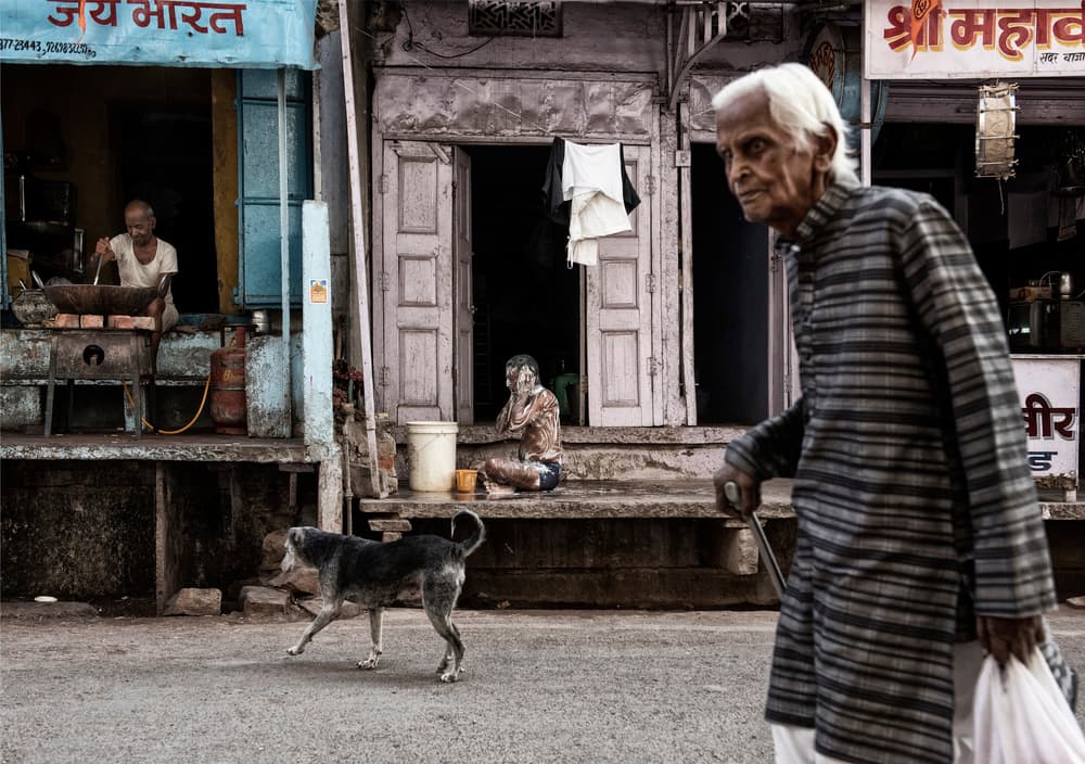 Indian Street Life by Andrei Nicolas - The Traveler — canvas wall art