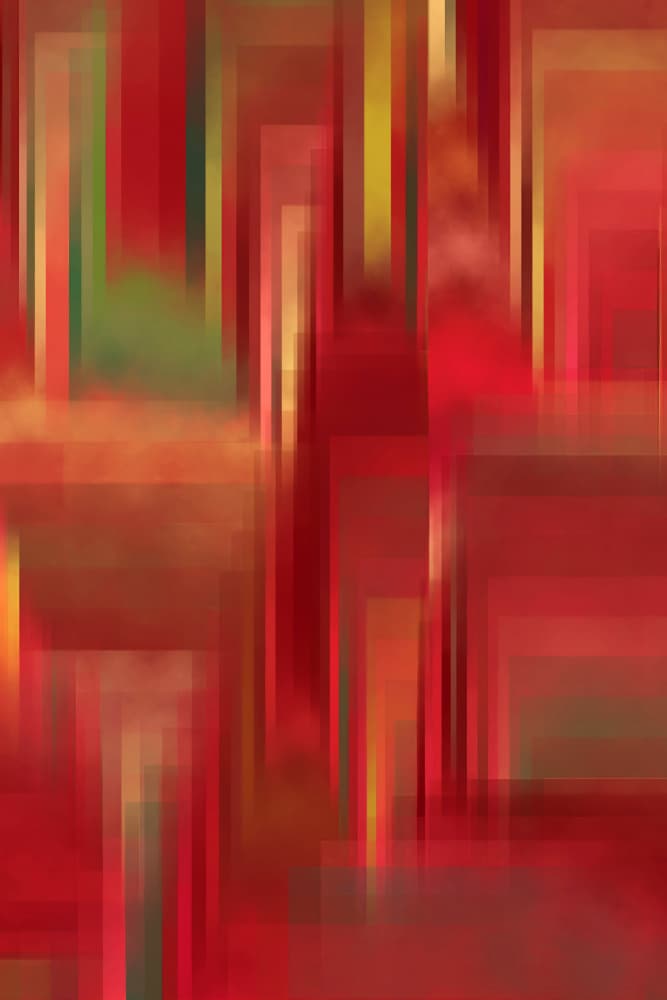 Vibrant Red Geometry by Bilge Paksoylu — canvas wall art