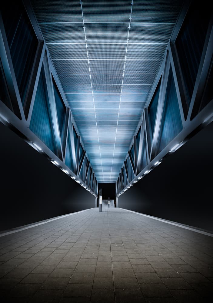 Modern Blue Tunnel by Jörg Vollrath — canvas wall art