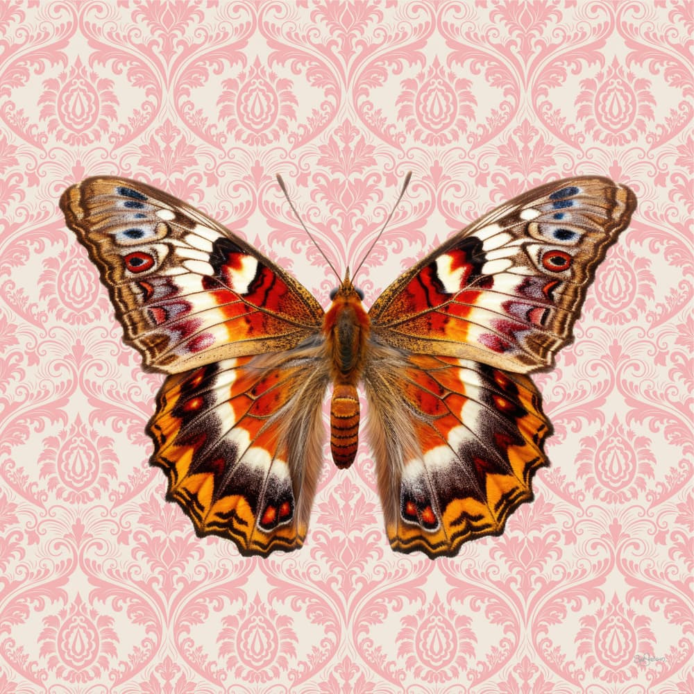 Elegant Damask Butterfly by Sue Skellern — canvas wall art