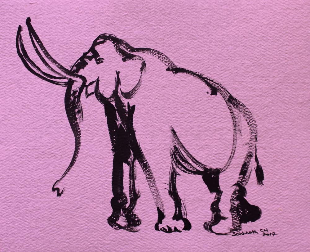 Abstract Pink Elephant by Santhosh ch — canvas wall art