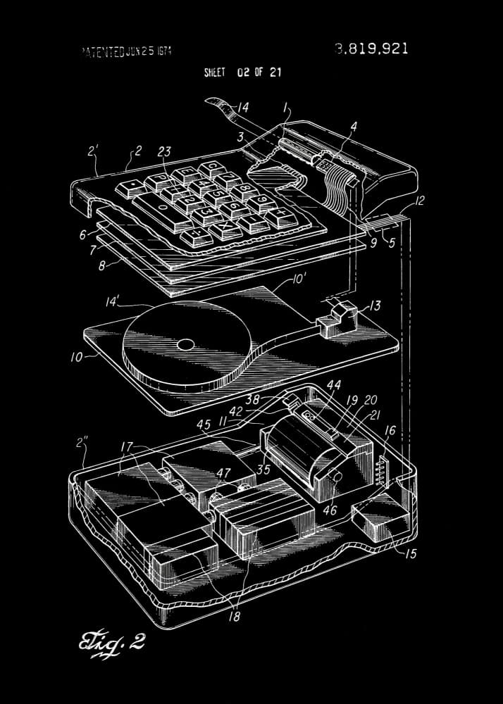 Vintage Patent Diagram by Andreas Magnusson — canvas wall art