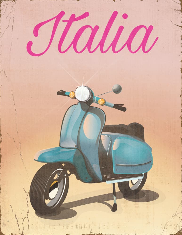 Italia Vintage Scooter by Nicholas — canvas wall art