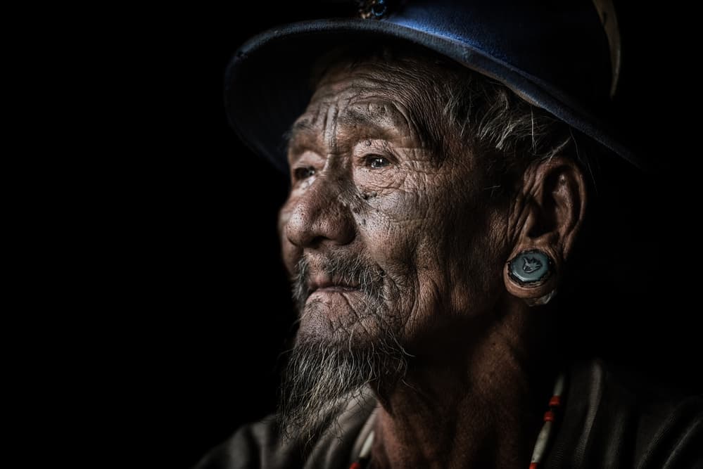 Elderly Man Portrait by Trevor Cole — canvas wall art