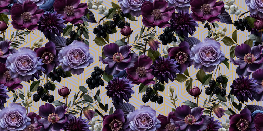 Midnight Bloom Pattern by Sue Skellern — canvas wall art