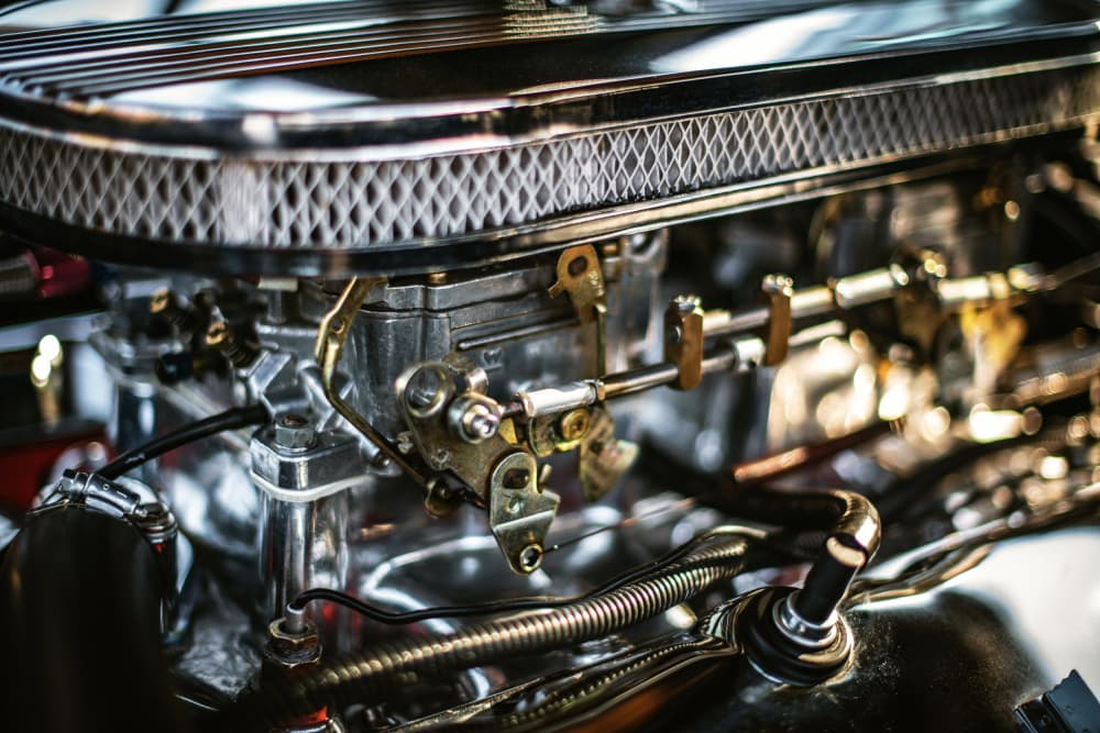 Vintage Chrome Engine by Tim Mossholder — canvas wall art