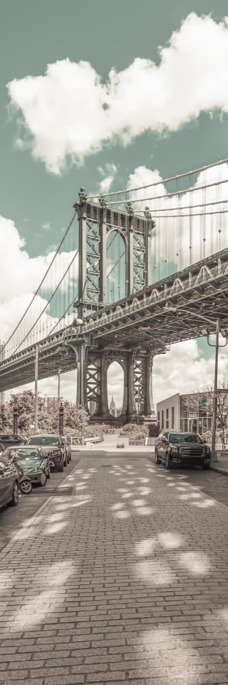 Vintage Manhattan Bridge View by Melanie Viola — canvas wall art