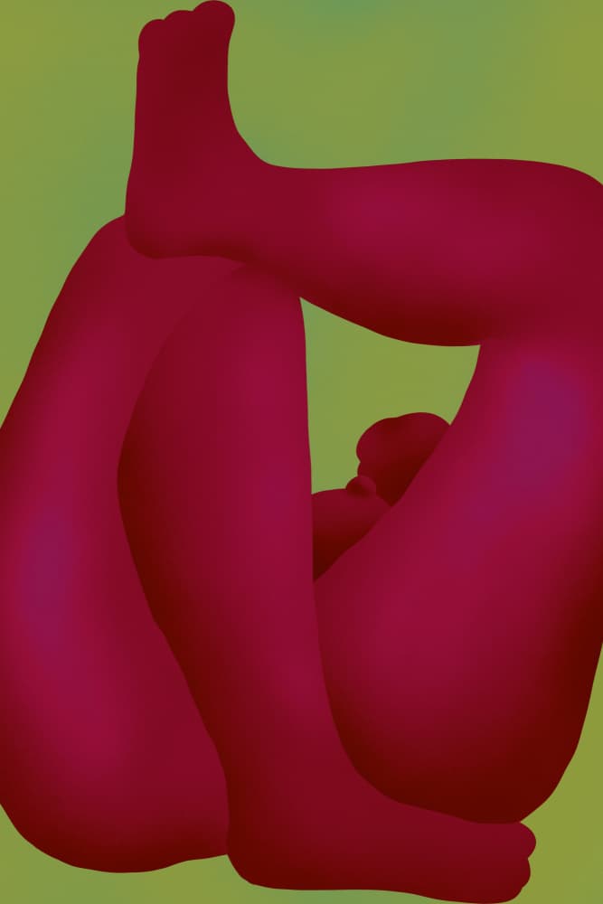 Curved Magenta Figure by Little Dean — canvas wall art