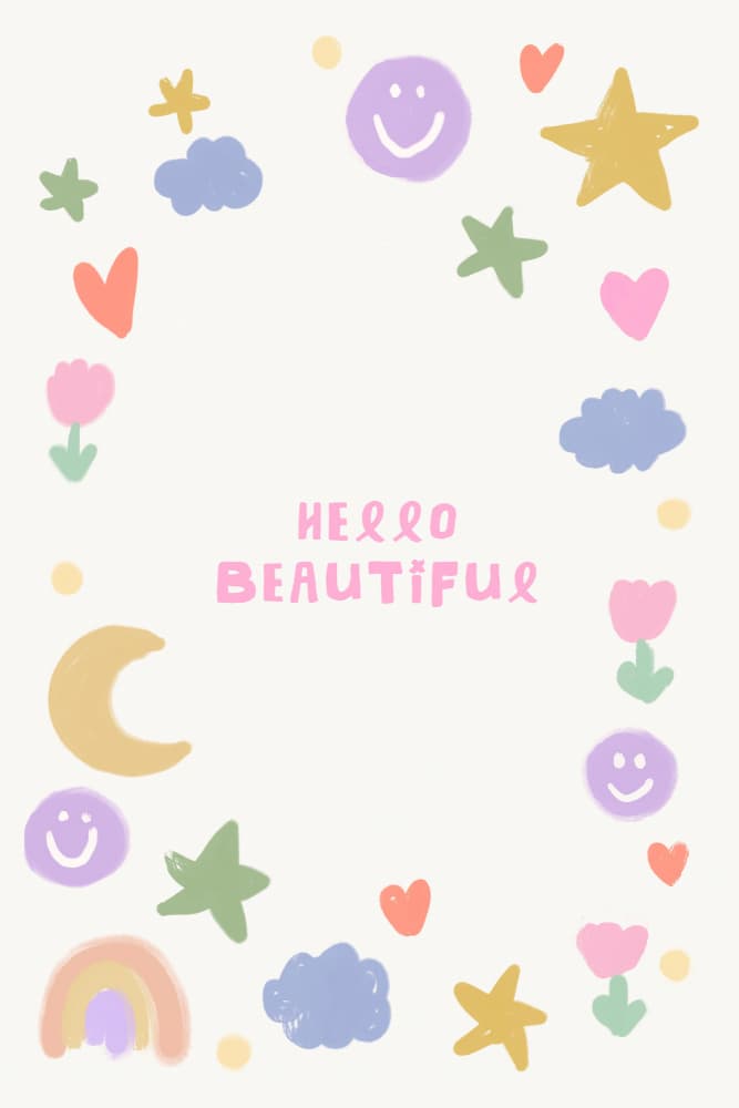 Hello Beautiful Whimsical by Treechild — canvas wall art