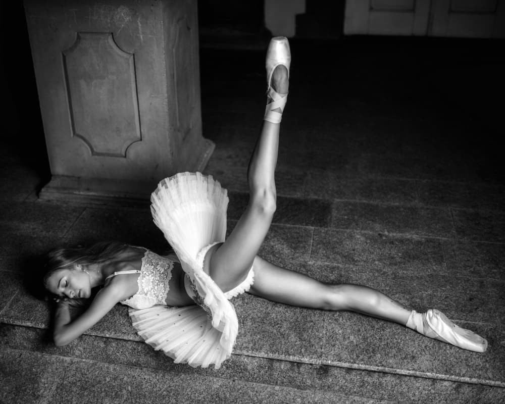 Sleeping Ballerina Pose by Vasil Nanev — canvas wall art