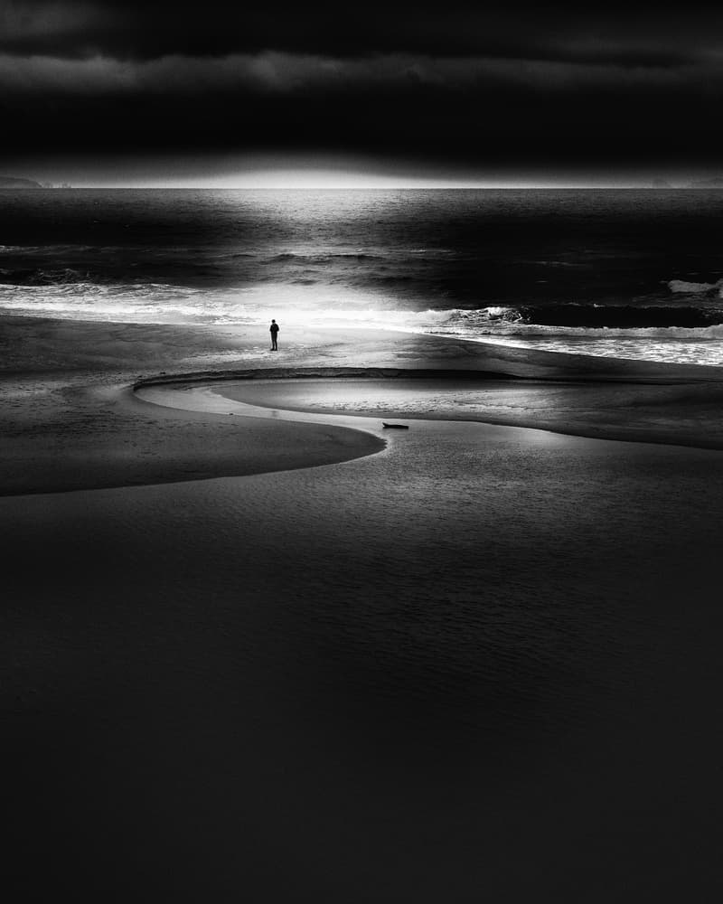 Alone at the seaside by Olavo Azevedo — canvas wall art