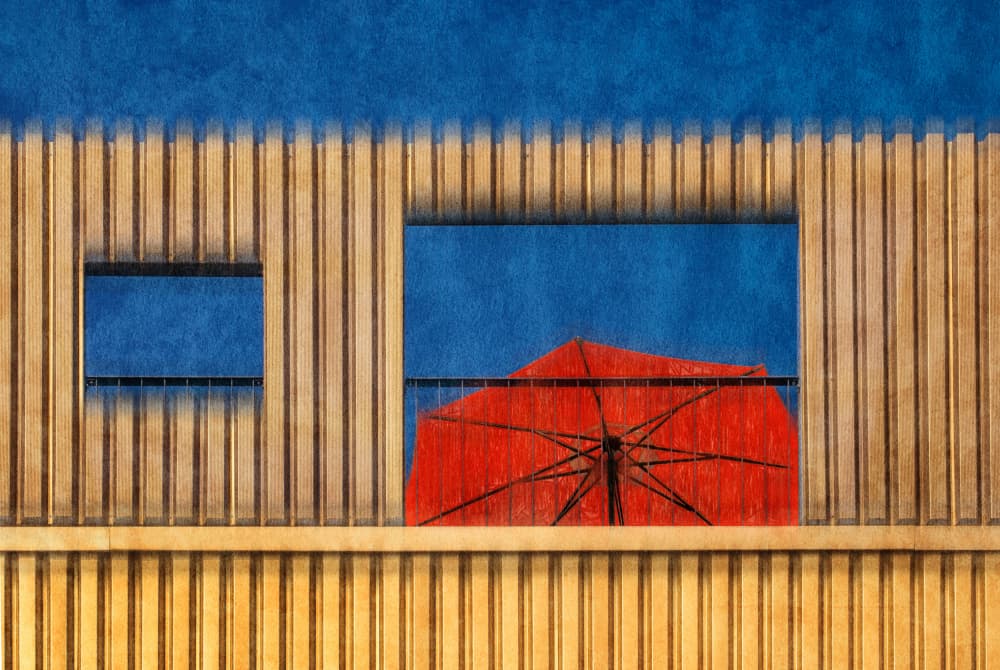 Summer Balcony Umbrella by Hans-Wolfgang Hawerkamp — canvas wall art