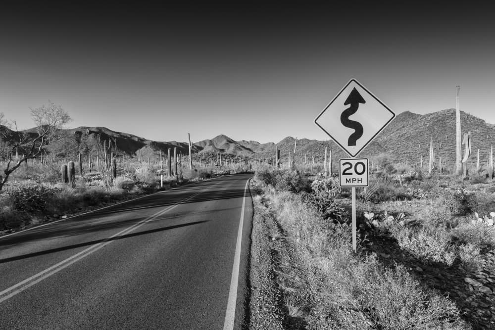 Winding Desert Road by Melanie Viola — canvas wall art