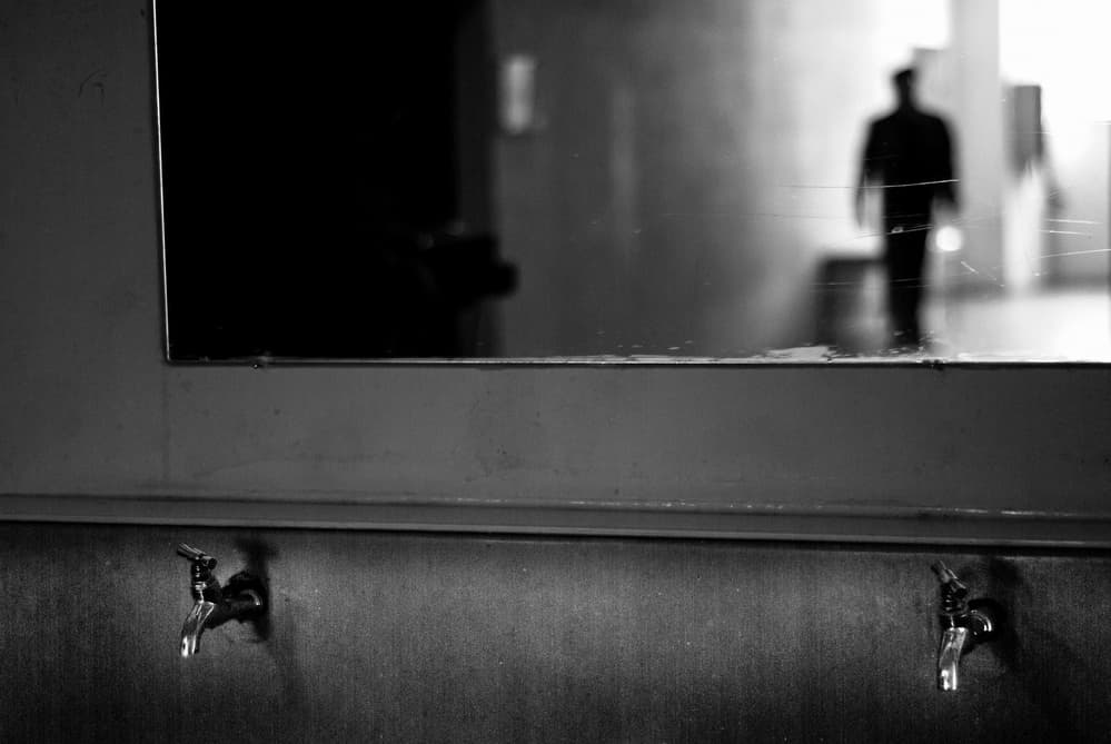 Solitary Hallway Reflection by Milena Seita — canvas wall art