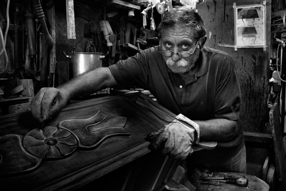 Skilled Woodworking Artisan by Antonio Grambone — canvas wall art