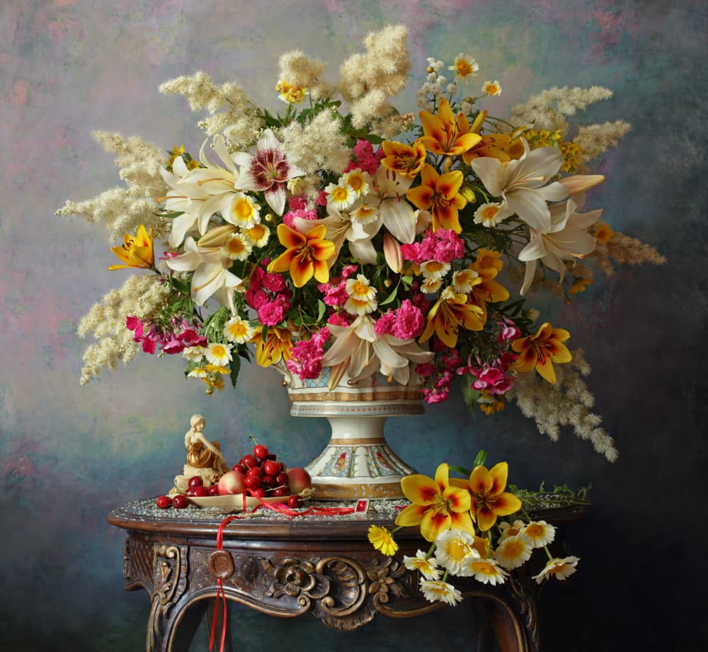 Opulent Floral Arrangement by Andrey Morozov — canvas wall art