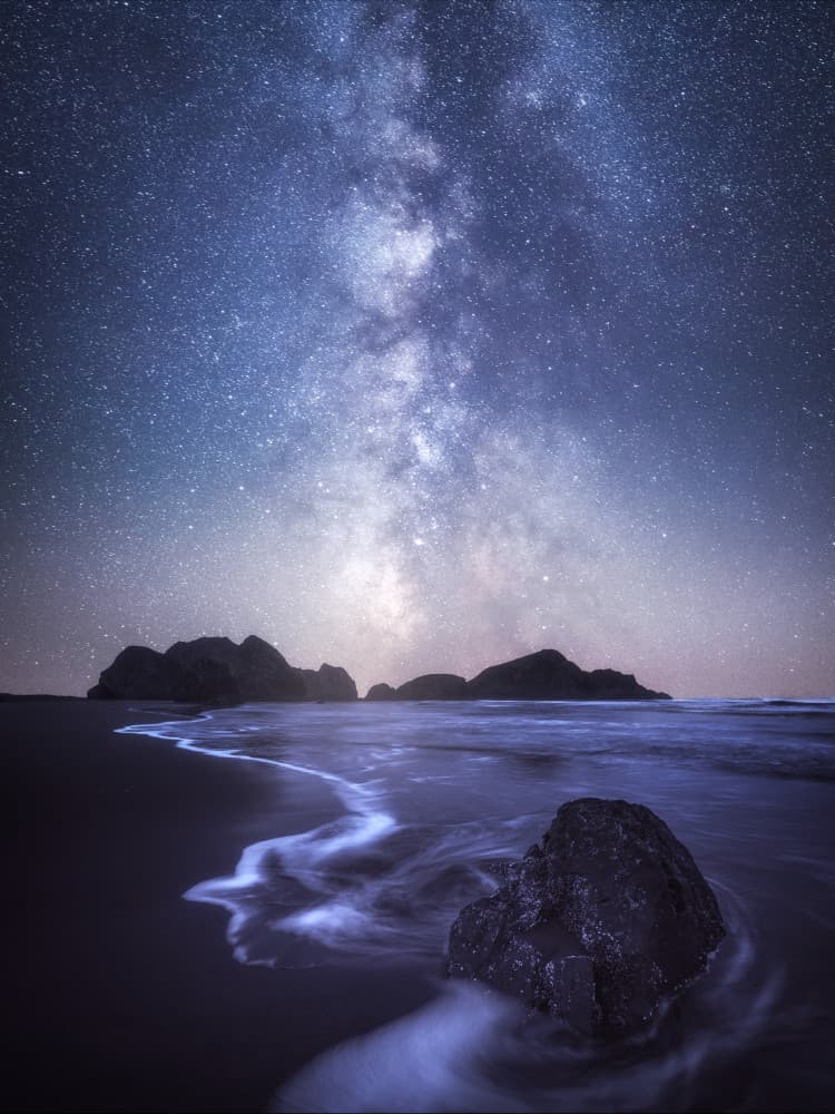 Milky Way Over Ocean Shore by Daniel Gastager — canvas wall art