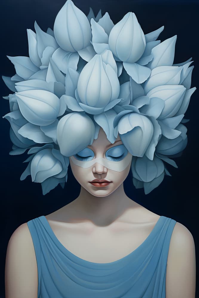 Blue Floral Dream by Bilge Paksoylu — canvas wall art
