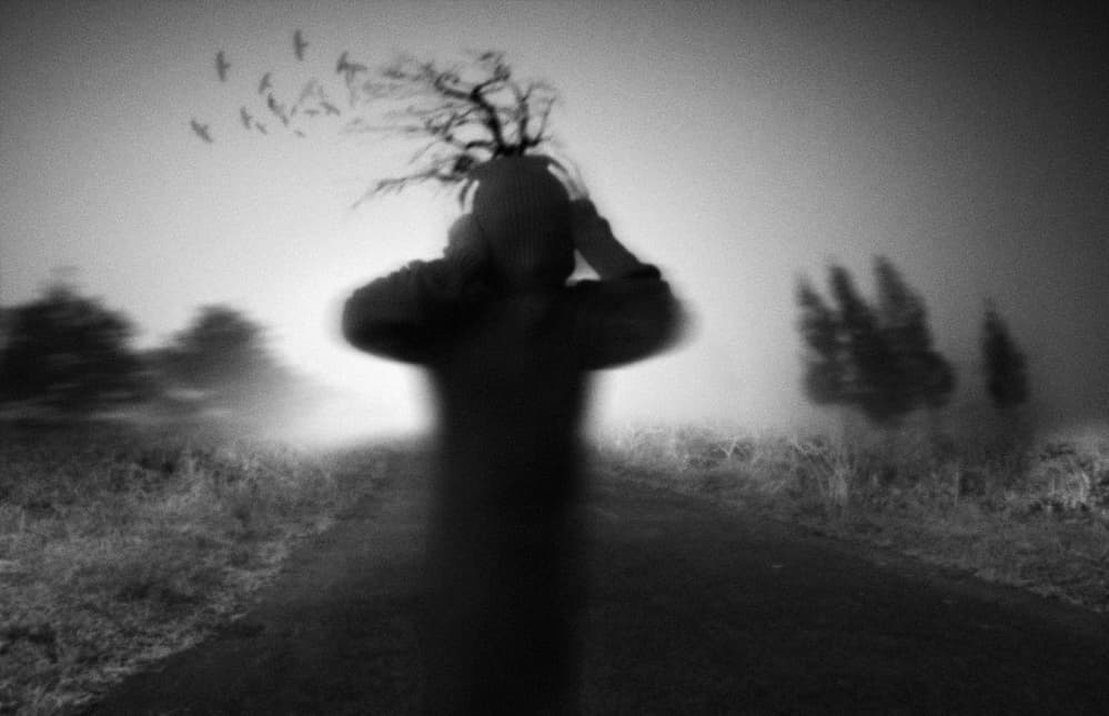 Shadow Figure Foggy Landscape by Hari Sulistiawan — canvas wall art
