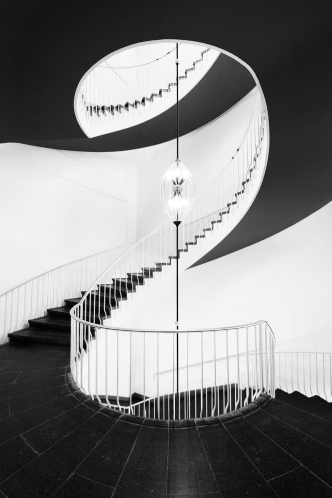 Modern Spiral Staircase Design by Christoph Schaarschmidt — canvas wall art