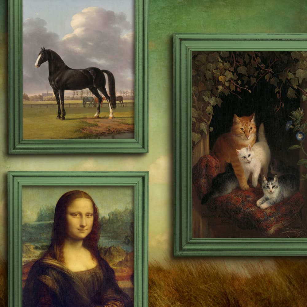 Famous Art Trio by Marja van den Hurk — canvas wall art