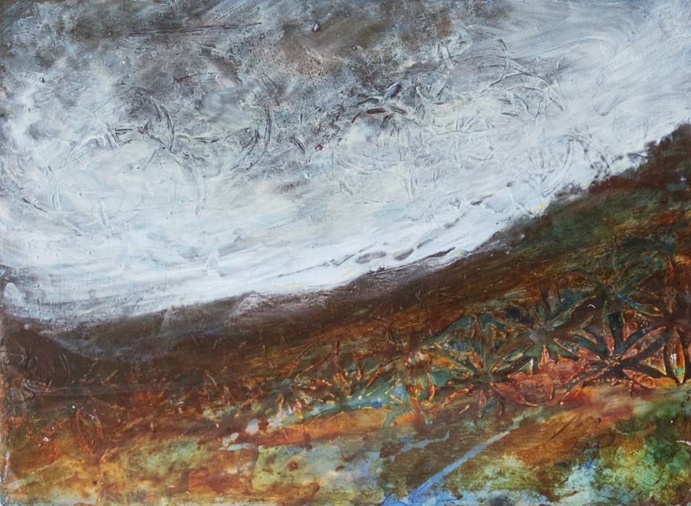 Stormy Mountain Landscape by Deb Chaney — canvas wall art