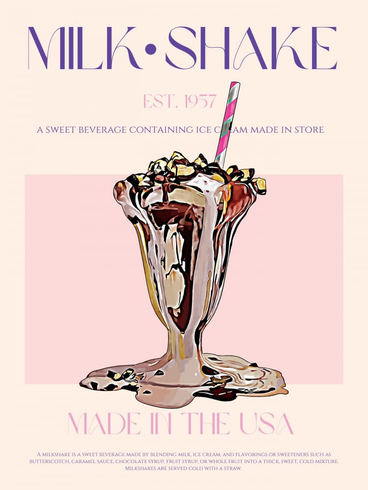 Retro Milkshake Melt by Nazma Khokhar — canvas wall art