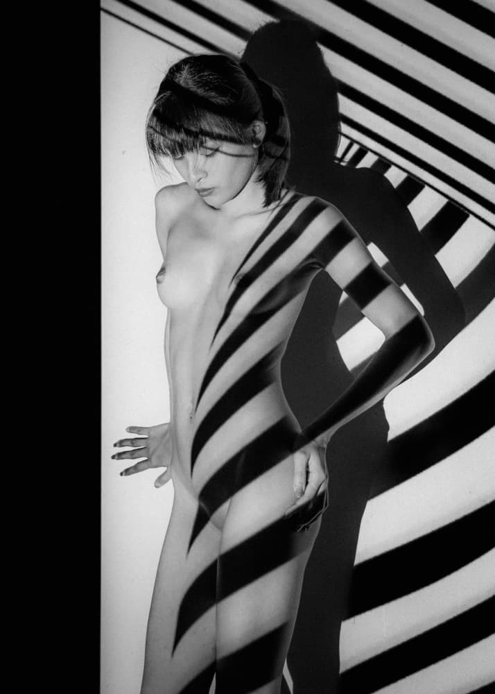 Geometric Striped Nude by ADIREK M — canvas wall art