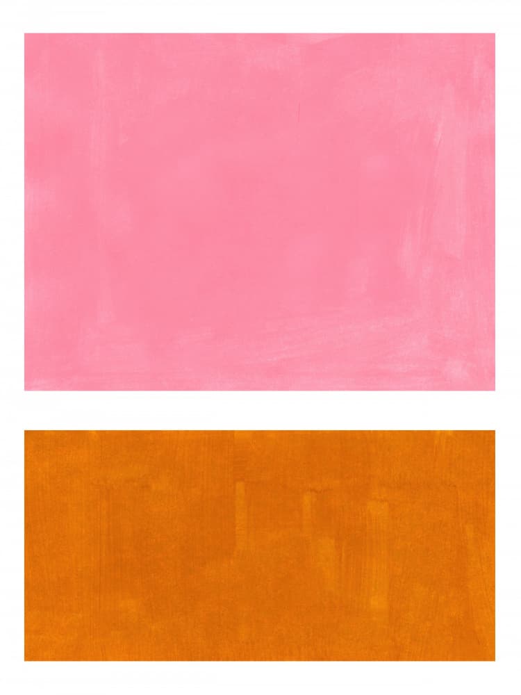 Pink Orange Abstract Blocks by Ejaaz Haniff — canvas wall art