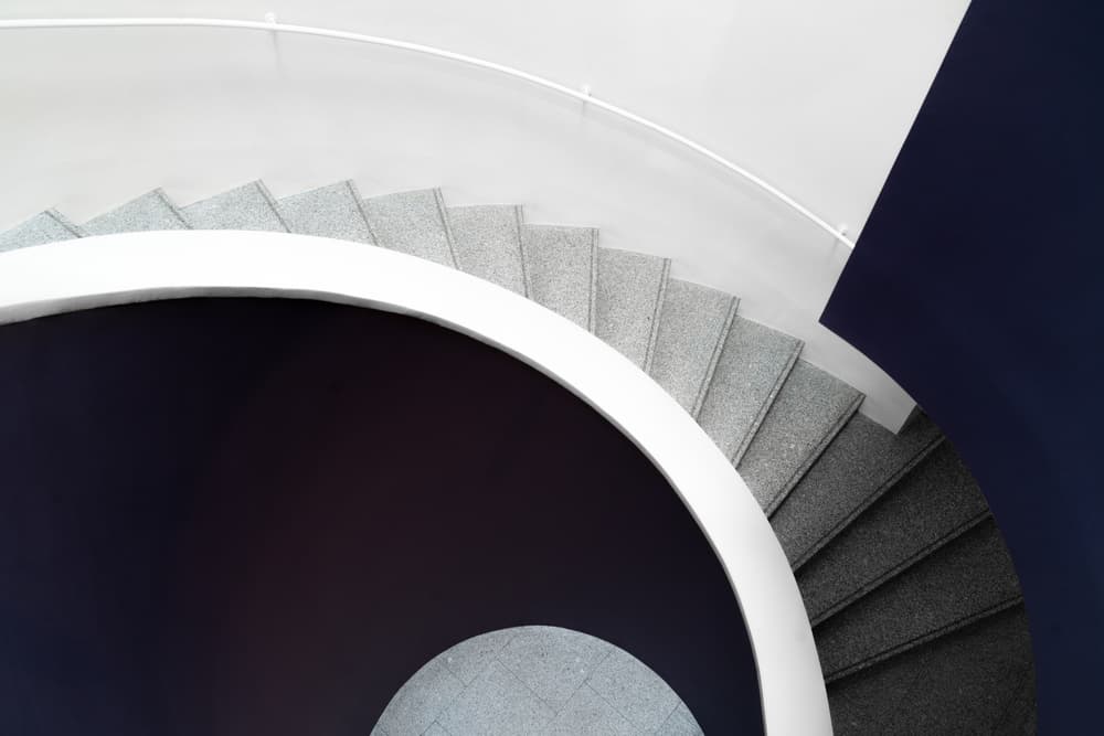 Modern Spiral Staircase by Luc Vangindertael (laGrange) — canvas wall art
