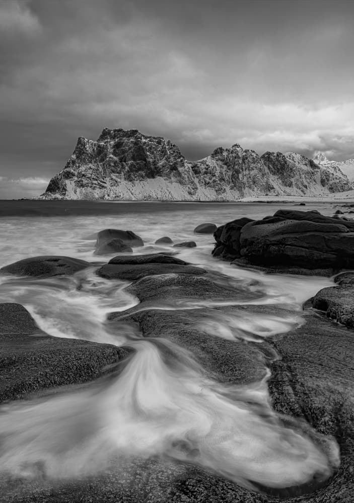 Winter Coastal Flow by James Zhen Yu — canvas wall art