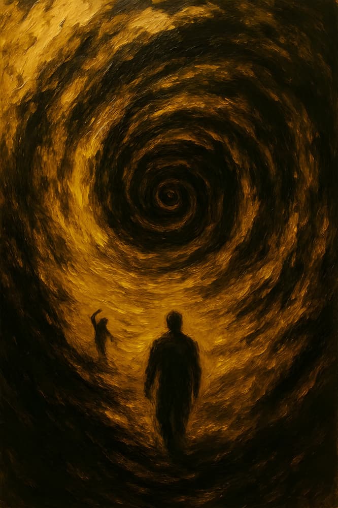 Golden Spiral Journey by HUGO — canvas wall art