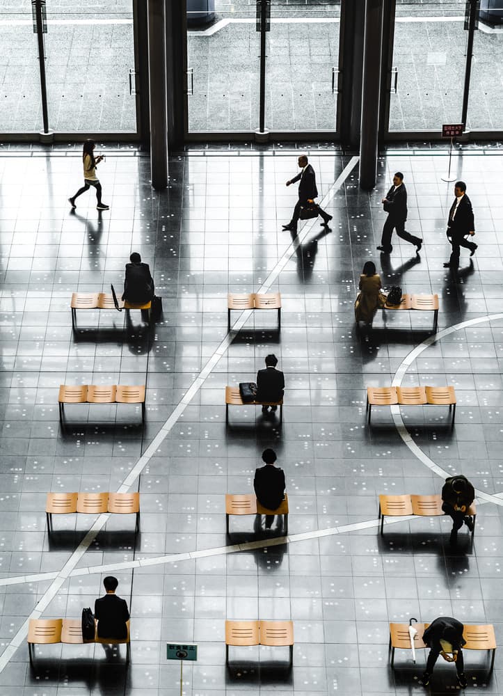 Modern Lobby Figures by Tetsuya Hashimoto — canvas wall art