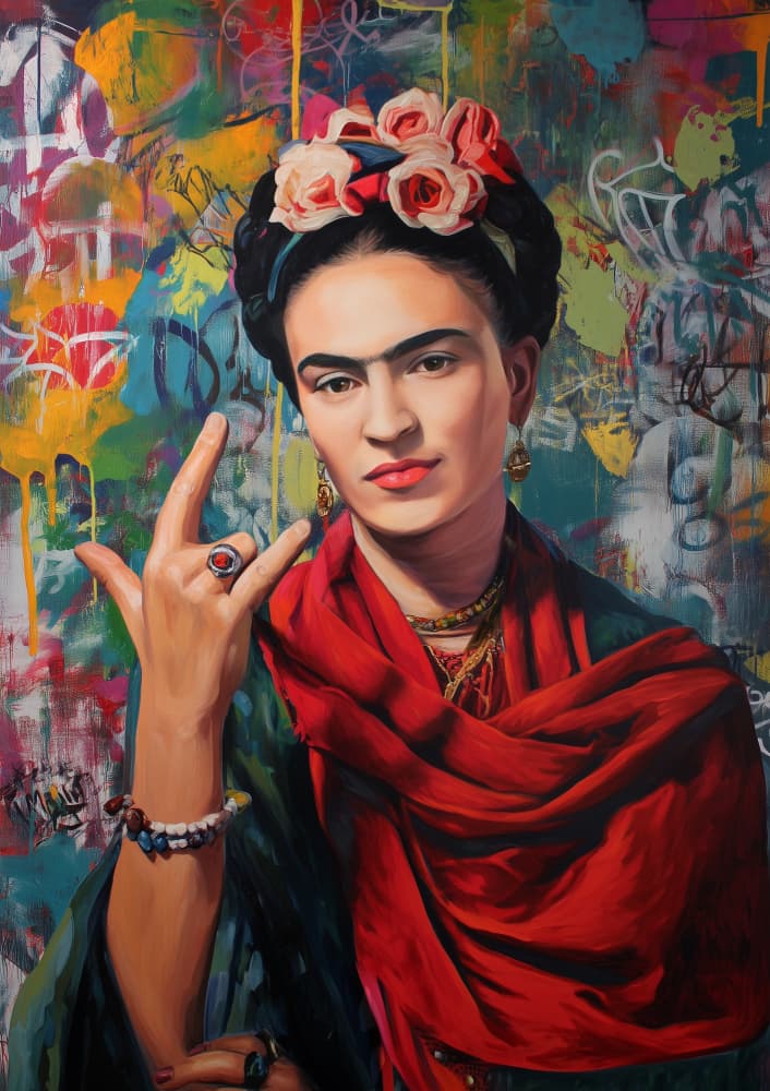 Colorful Rebel Portrait by SHANDU — canvas wall art