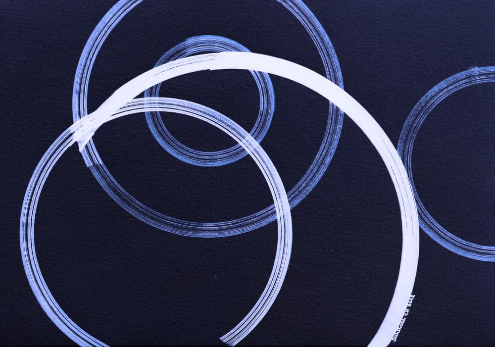 Serene Blue Circles by Santhosh ch — canvas wall art