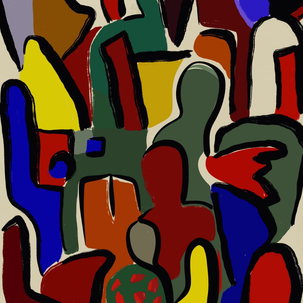 Colorful Abstract People by Little Dean — canvas wall art