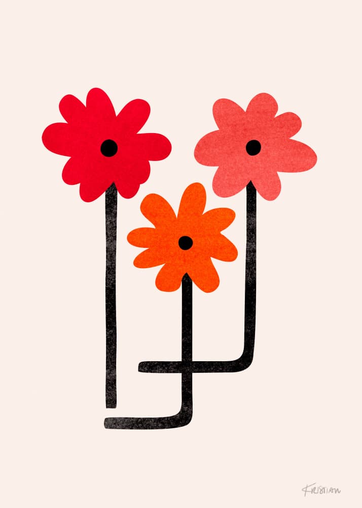 Red Hot Blooms by Kristian Gallagher — canvas wall art