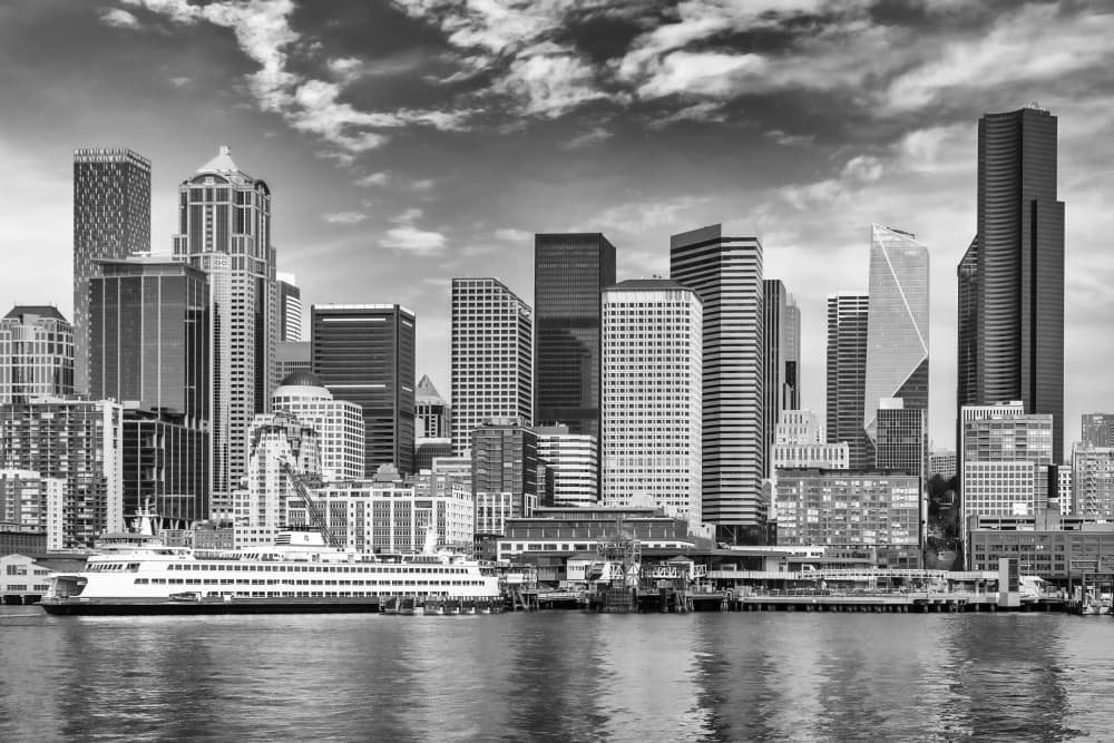 Seattle Waterfront Skyline by Melanie Viola — canvas wall art