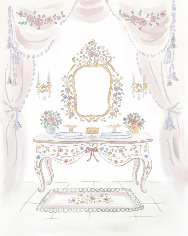 Elegant Floral Vanity by Radhika Modi — canvas wall art