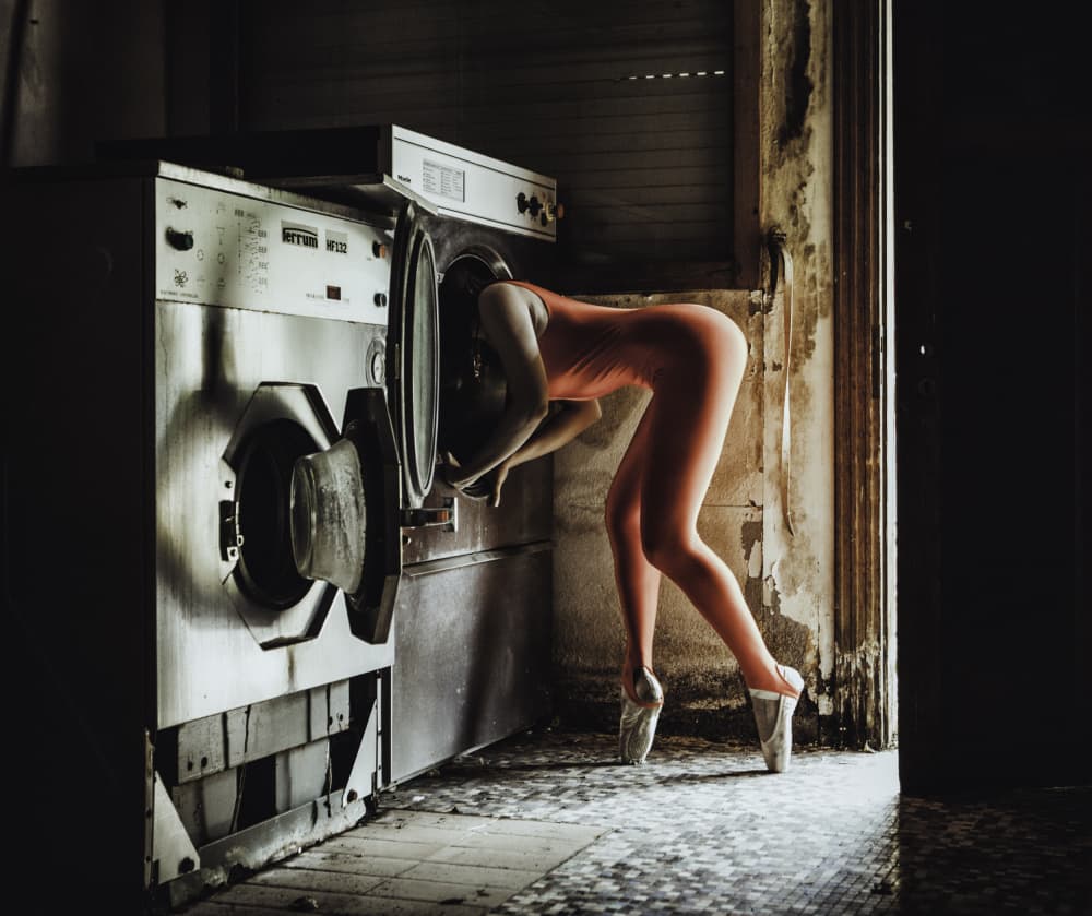 Surreal Laundry Ballet by Georgios Bero — canvas wall art