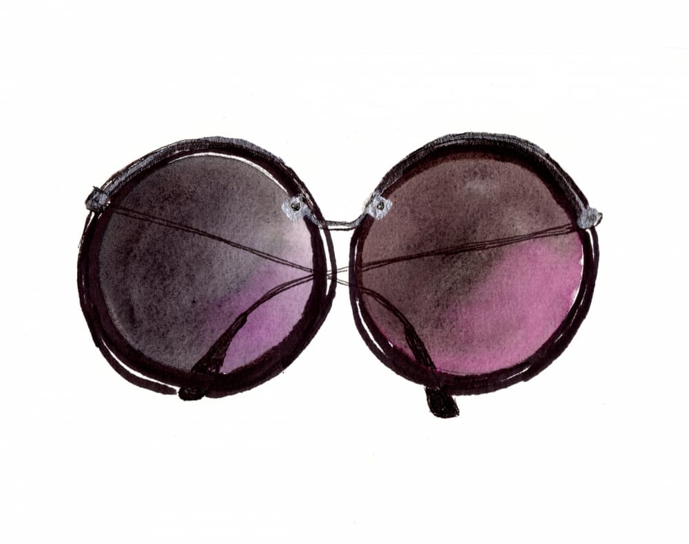 Purple Watercolor Sunglasses by Christine Lindstrom — canvas wall art