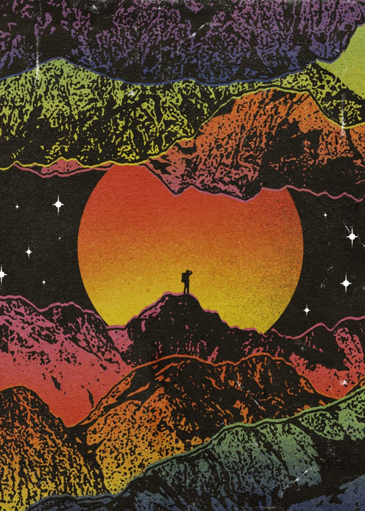 Vibrant Mountain Journey by Nibera — canvas wall art