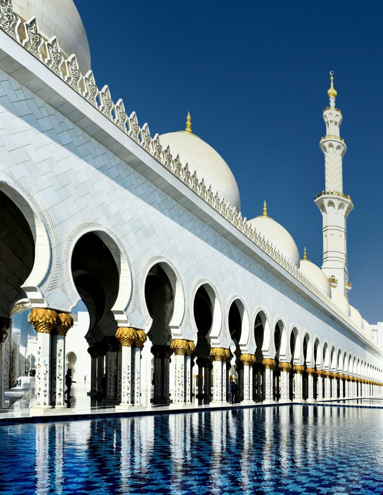 Grand Mosque Blue Reflections by Arnon Orbach — canvas wall art